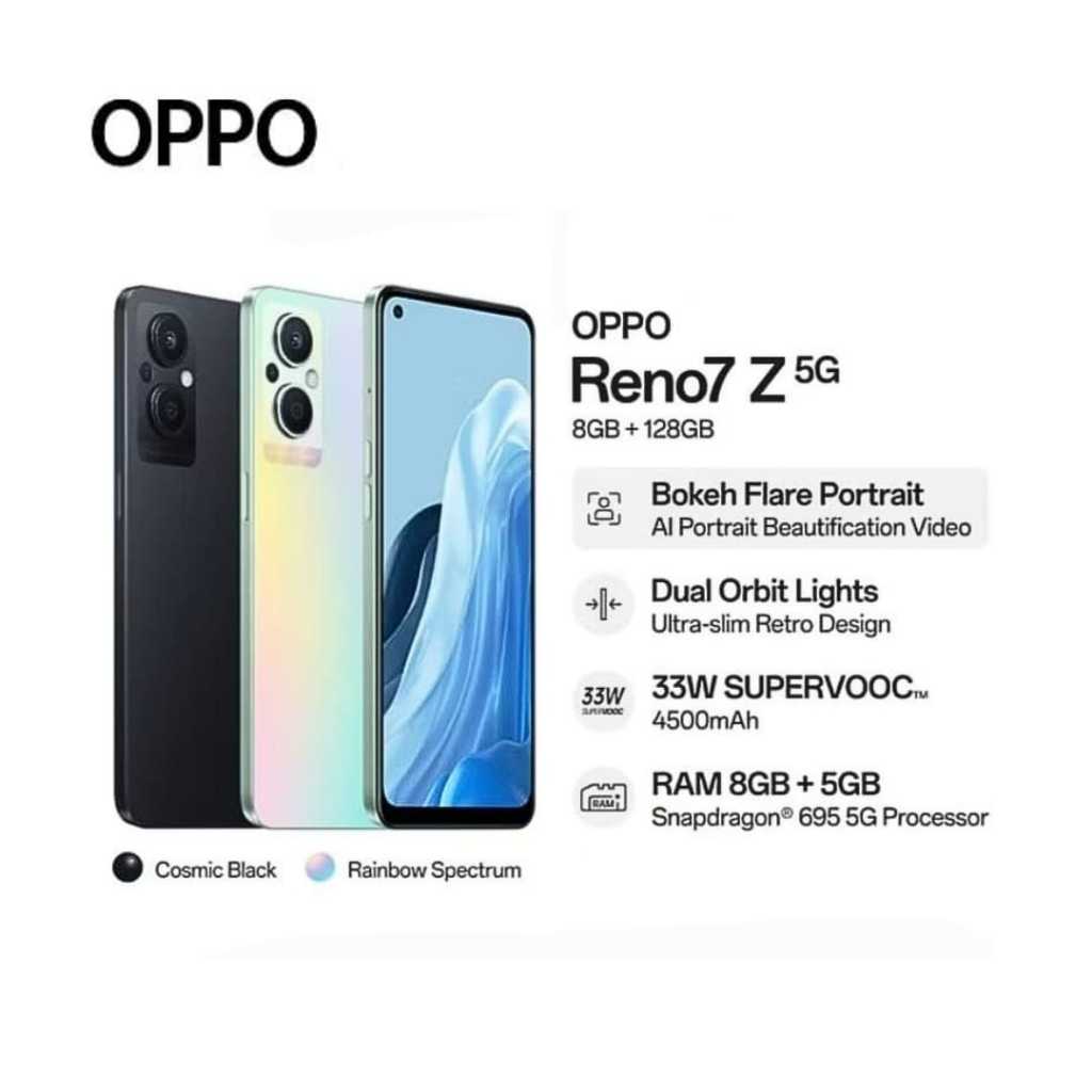 [EX DISPLAY] OPPO RENO 7z 5G  Ram 8/128GB Kelengkapan Fullset Original OPPO