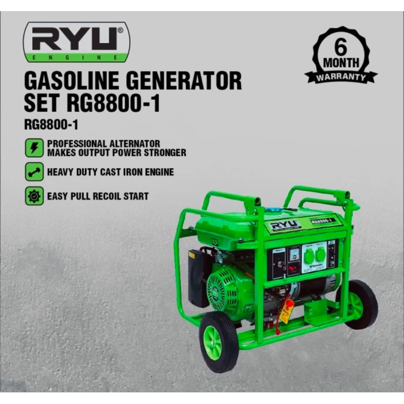 Mesin Genset Bensin RYU 7000 Watt RG 8800-1 Gasoline Generator 4 Tak