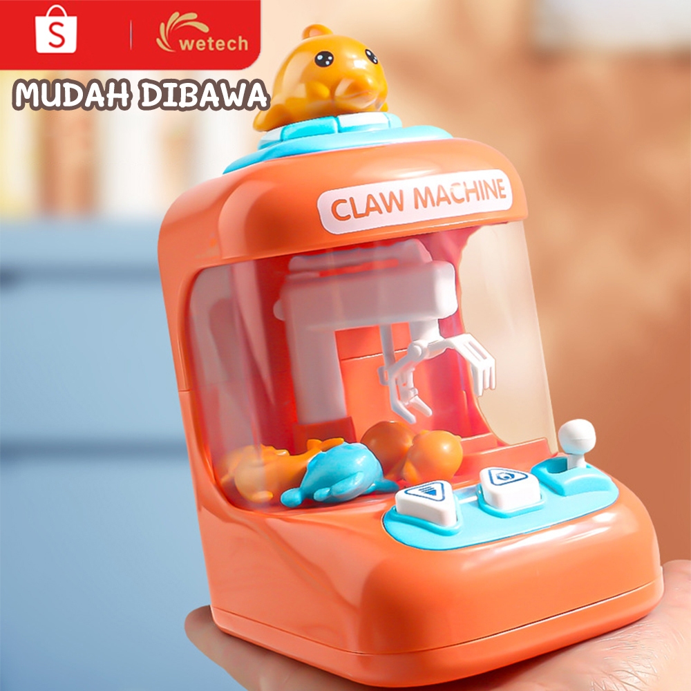 WETECH Claw Machine Mini Mainan Mesin Capit Mini Mainan Claw Game Mainan Mesin Capit Boneka 4 Boneka