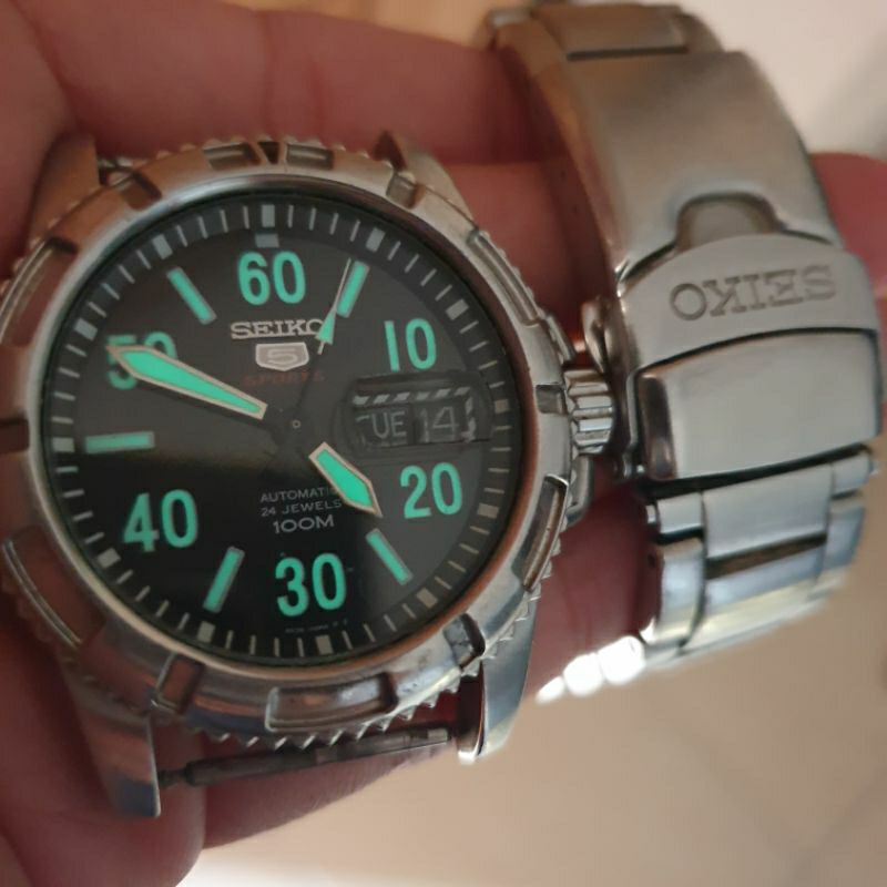 jam seiko 5 sport military original