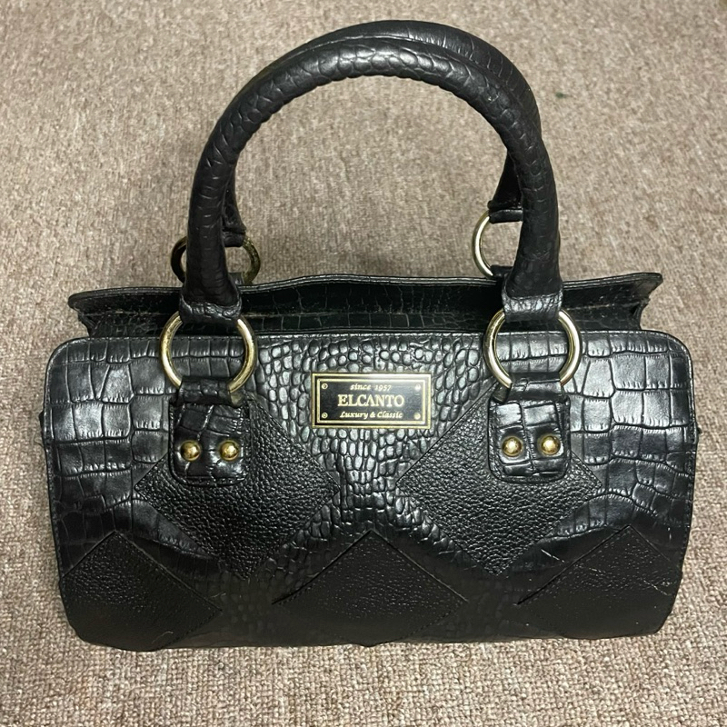 ELCANTO speedy croco genuine leather hand bag