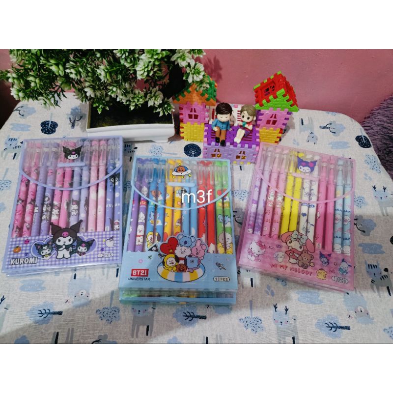 

pulpen hapus bt21,kuromi dan melody 1box@12pulpen