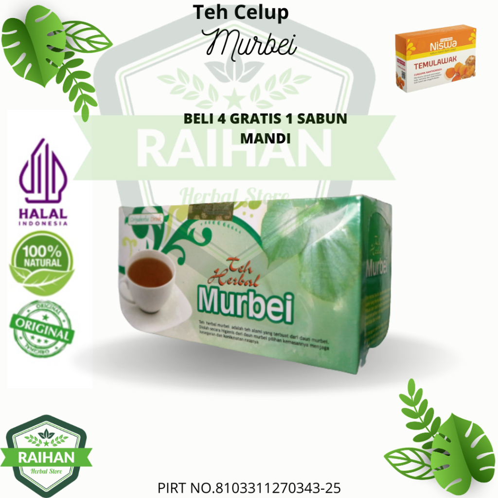 

Teh Herbal Murbei Griya Herba teh herbal alami untuk lancarkan pencernaan dan turunkan tensi aman alami