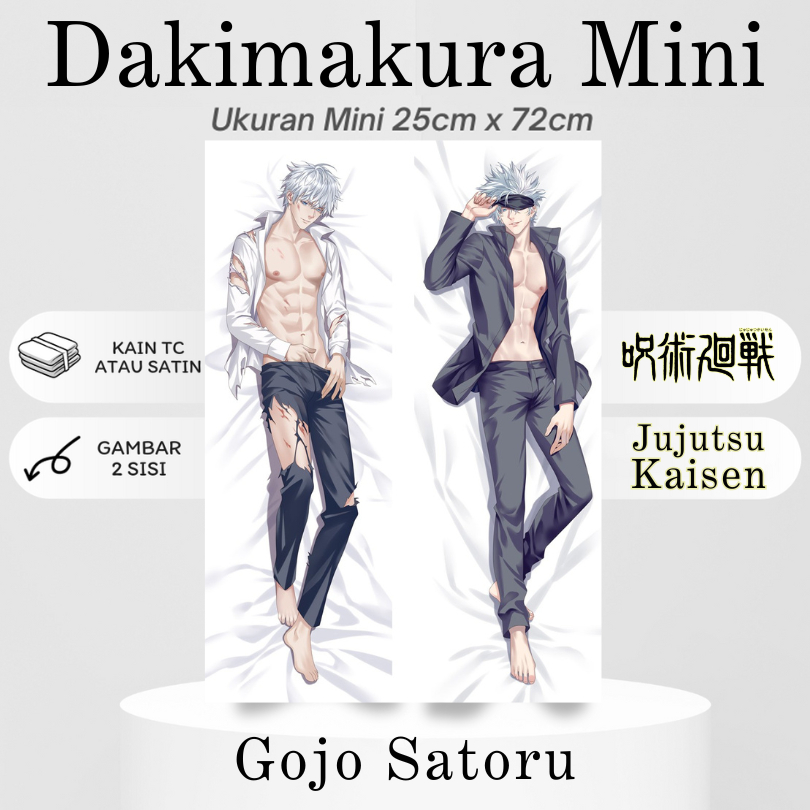 DAKIMAKURA MINI GOJO SATORU Jujutsu Kaisen Bantal Anime Waifu Mini Gojo JJK