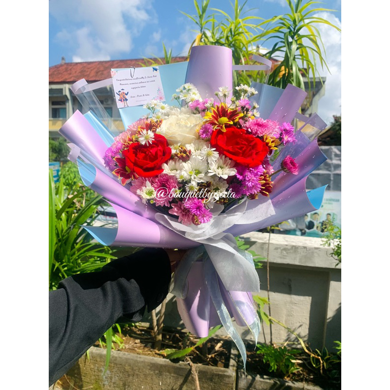FRESH FLOWER BOUQUET DENPASAR BALI BUKET BUNGA ASLI