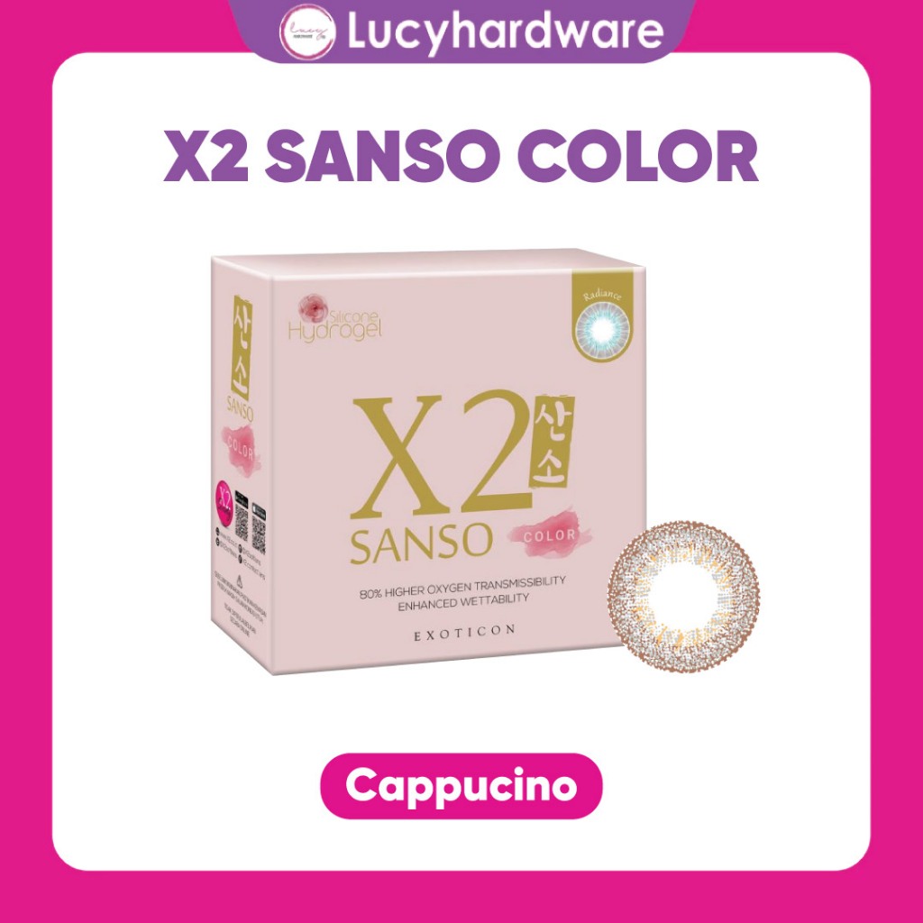 Softlens warna X2 Sanso Colour Bulanan Cappucino