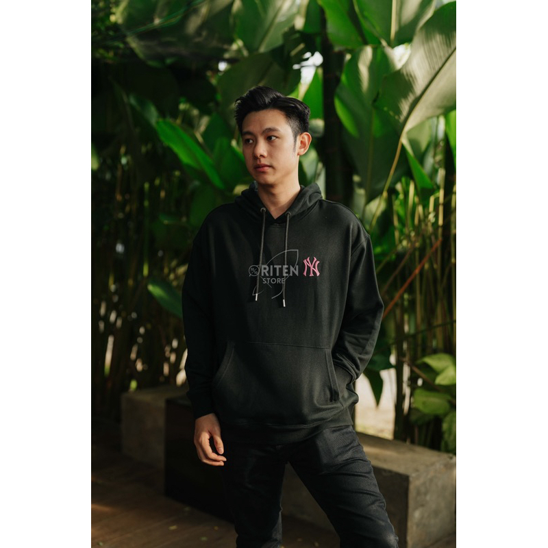 MLB Korea NY Yankees Vintage Hoodie Black Original / Baju Kaos MLB Authentic