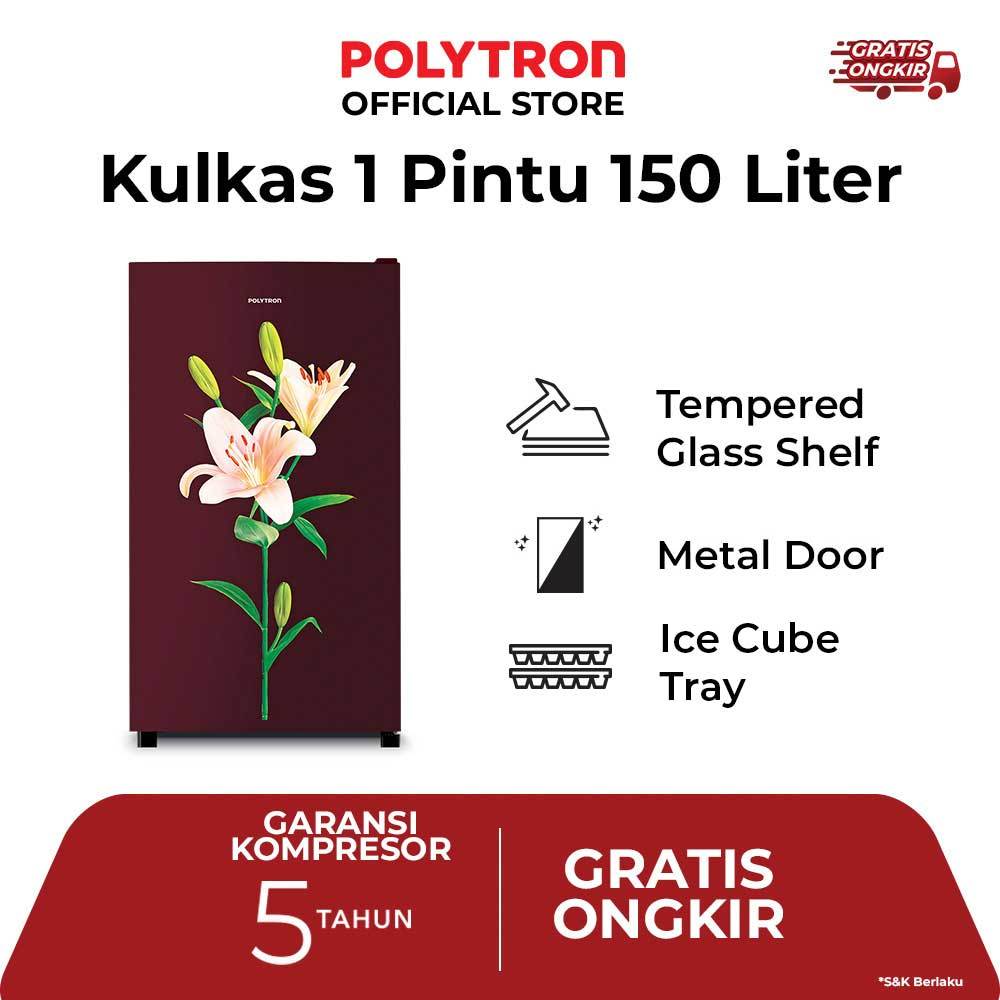 POLYTRON Kulkas 1 Pintu Metallic 150 Liter PRB 157PR