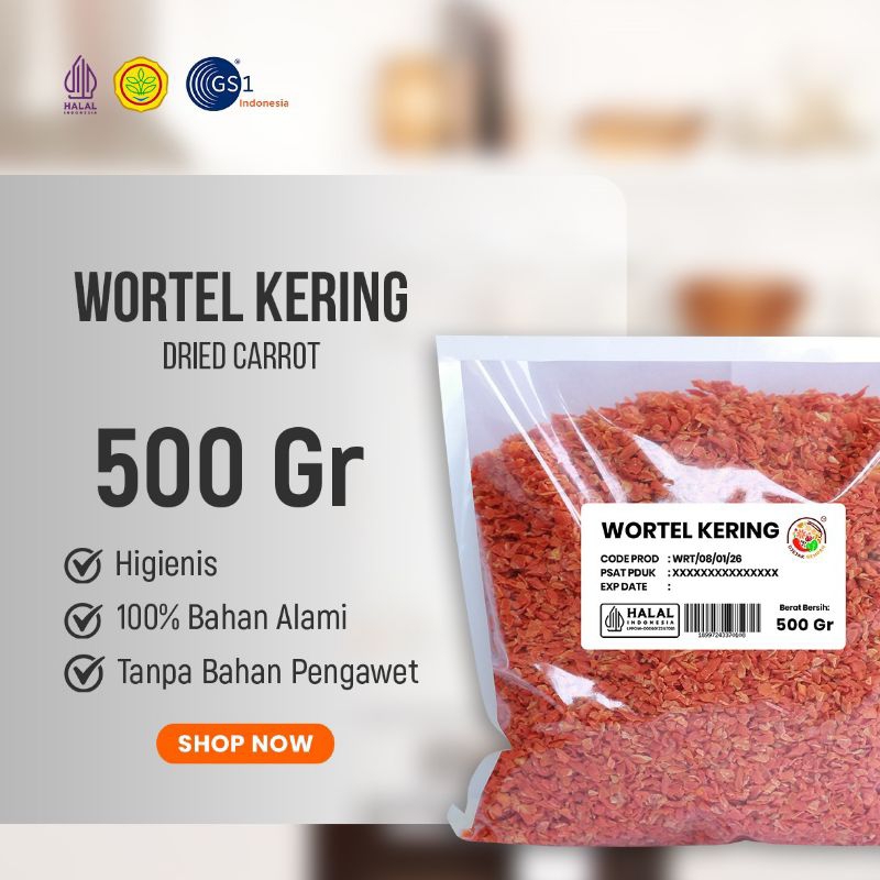 

WORTEL KERING ORIGINAL | Wortel Dried kemasan 100 gr sd 500 gr