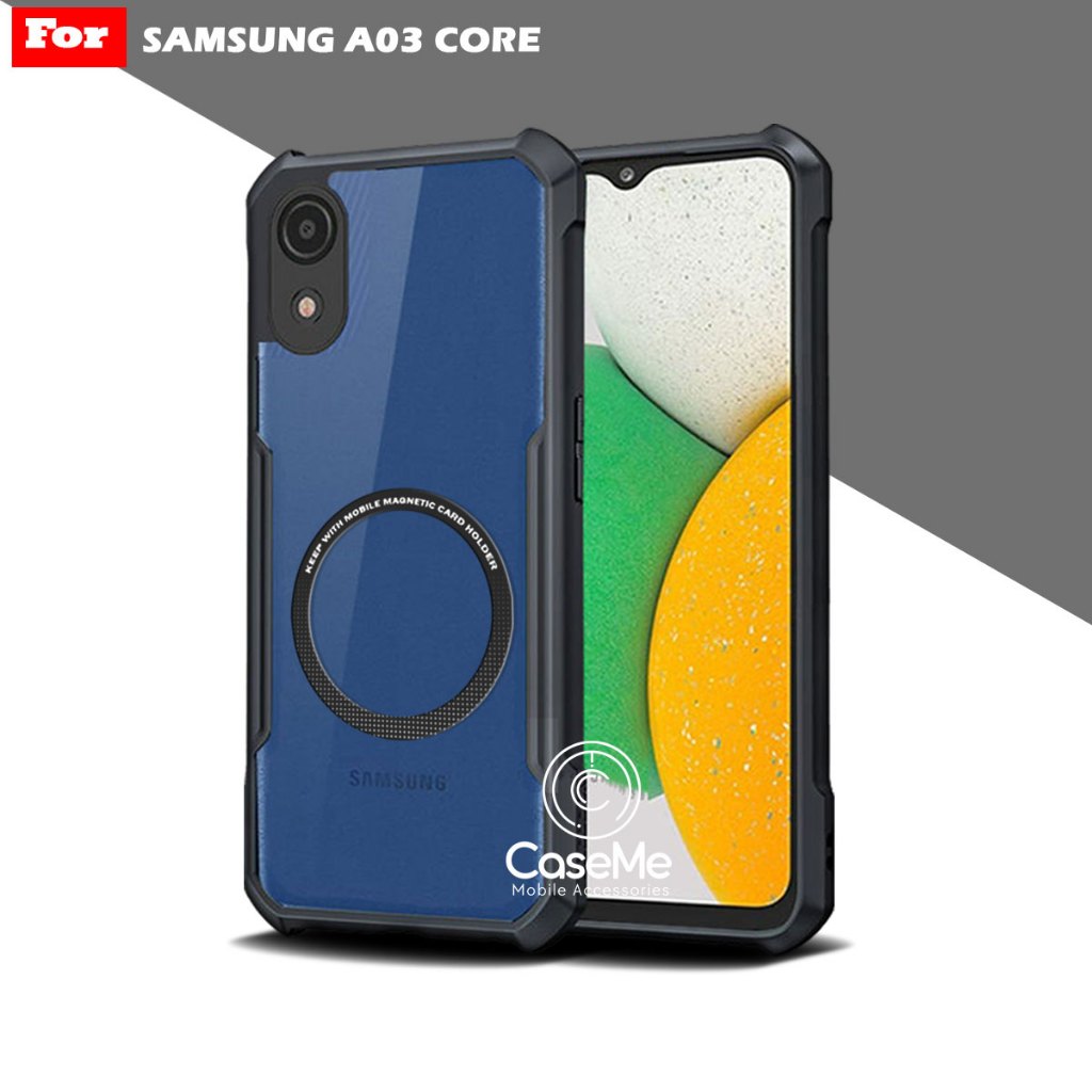 Case Samsung A03 Core Softcase Fushion Magnetic Ring Transparan Magsafe Casing Terbaru