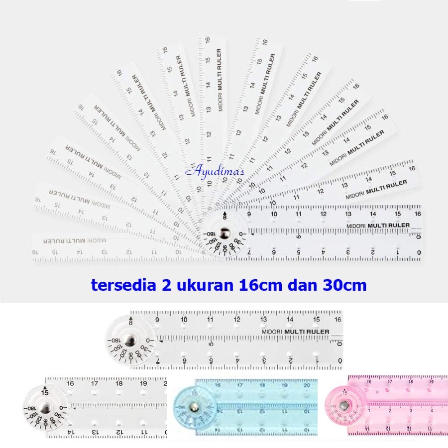 

Midori Multi-Ruler / Foldable Ruler - Penggaris lipat