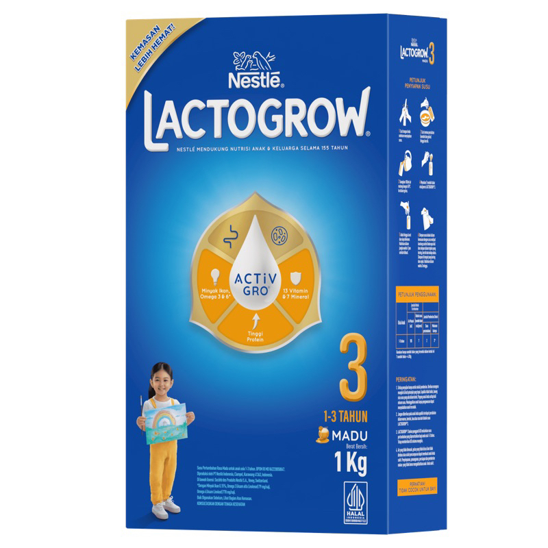 

LACTOGROW 3 MADU 1KG / SUSU LACTOGROW 1000GR