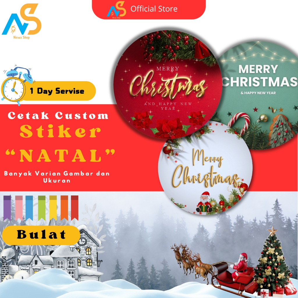 

[PER PCS] Sticker Natal Christmas - Stikers Hampers Natal - Stiker Cookies - Stiker Gift Natal Terbaru