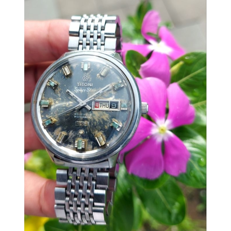 Jam Tangan Titoni Space Star Automatic Original 939 Dial Aging Natural Rare Item