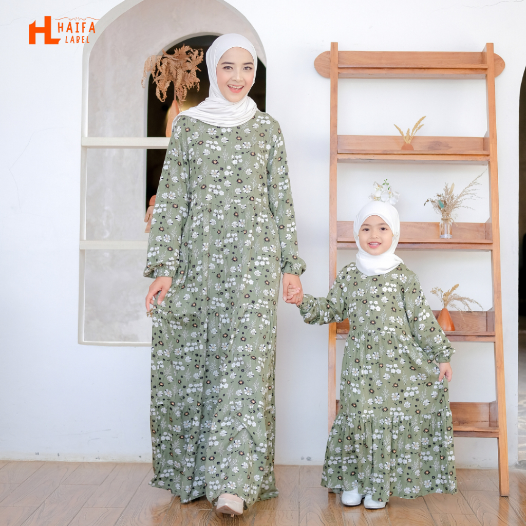 GAMIS COUPLE IBU ANAK BAHAN RAYON PREMIUM BY HAIFA LABEL