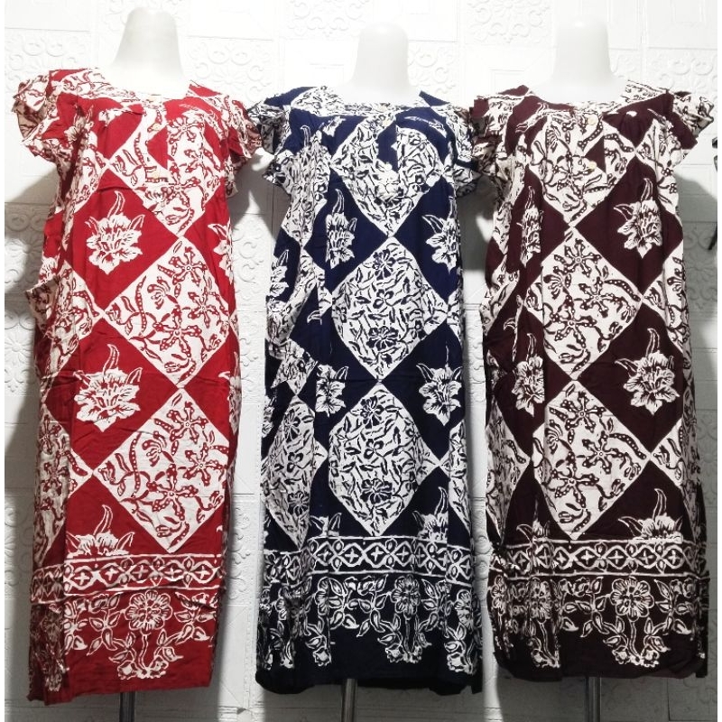 DS ALVIN BATIK CETAK SIKAK GEBER BUSUI / BATIK CETAK ALVIN LD 110 KERAH SIKAK TANGAN RAMPLE KANTONG 