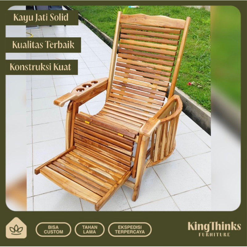 Kursi goyang Jati/Kursi Malas/Kursi Santai/ Kursi Malas Selonjoran