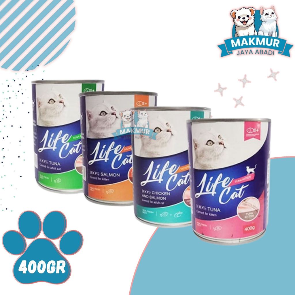 Life Cat kaleng 400gr Life Cat wet food Life Cat makanan basah kucing Makanan Kucing