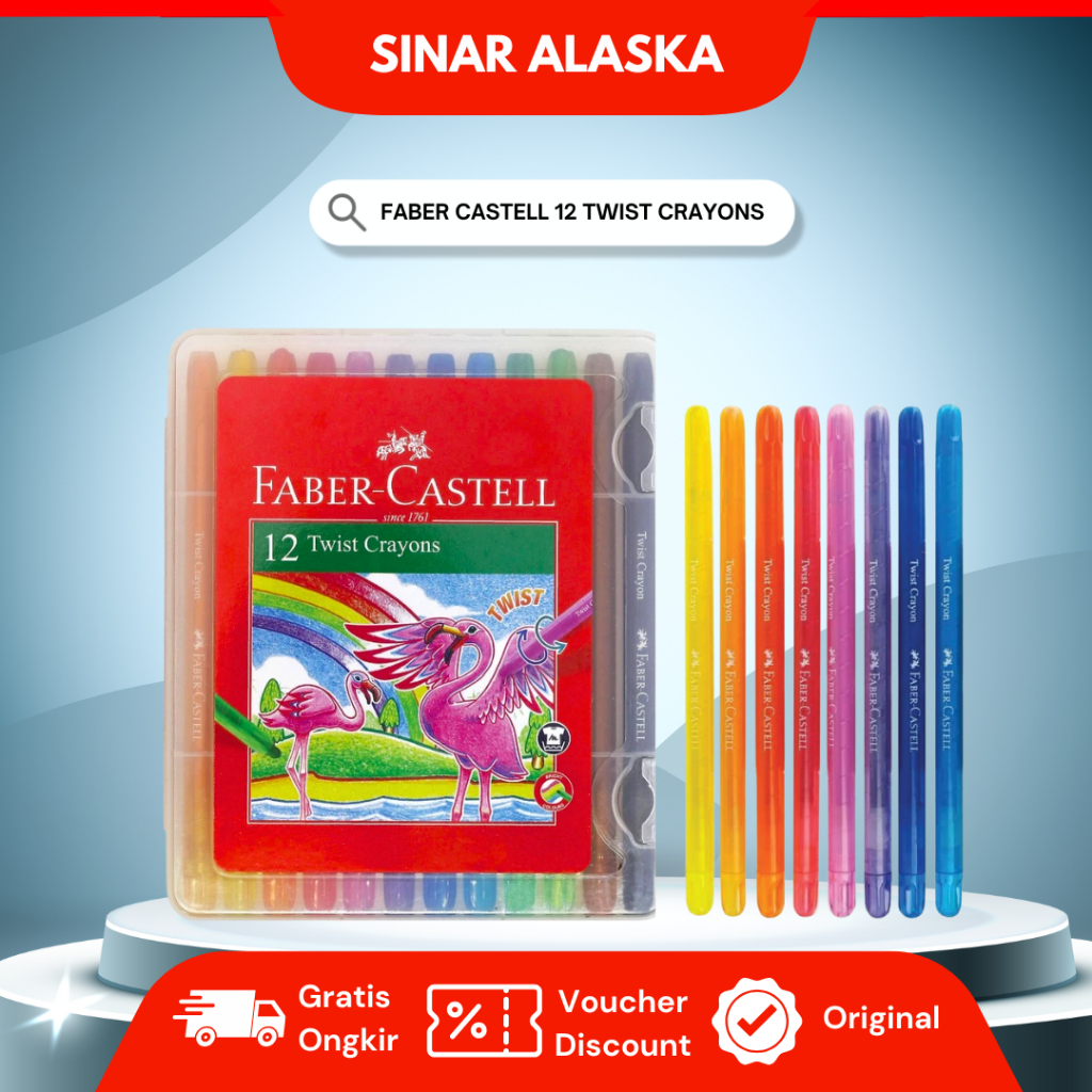 

Faber Castell Krayon Putar/ Faber Castell Twist Crayon 12 Warna