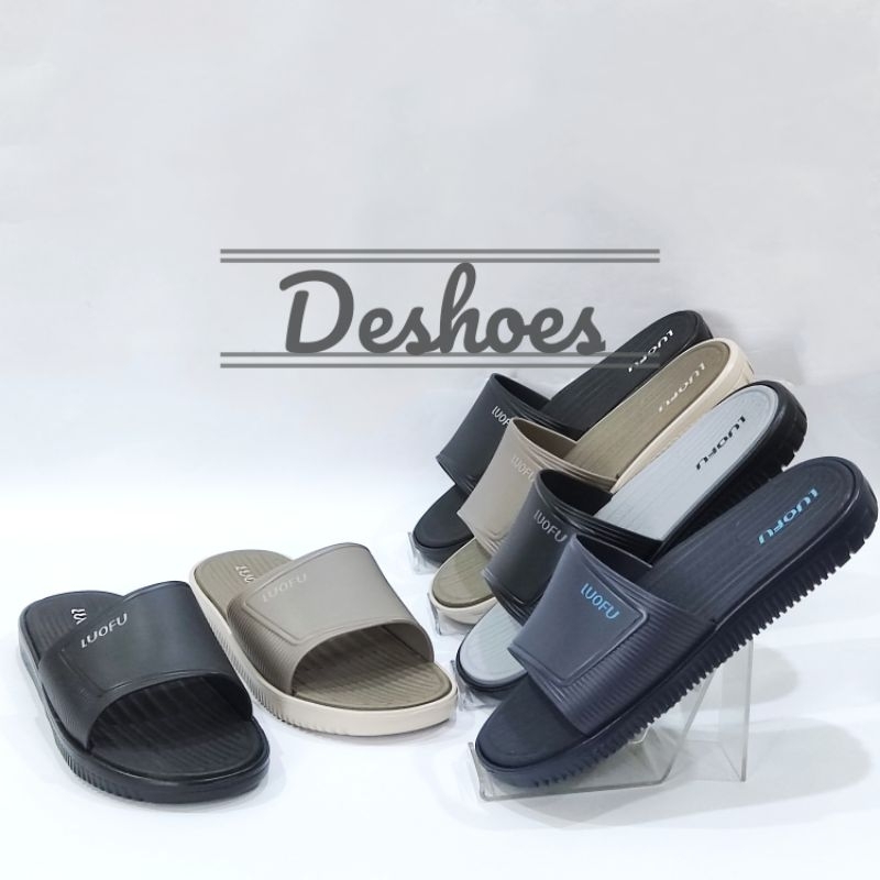 LUOFU E 6168 H-BRE17 SIZE 40-44 | Sandal Pria Slipper/Slide/Kokop Ringan
