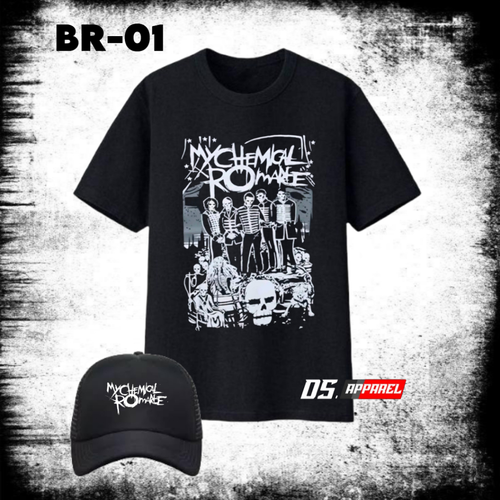 KAOS DISTRO BAND ROCK/KAOS COWO METAL~DESAIN KEREN BONUS TOPI (READY LENGAN PANJANG PENDEK)