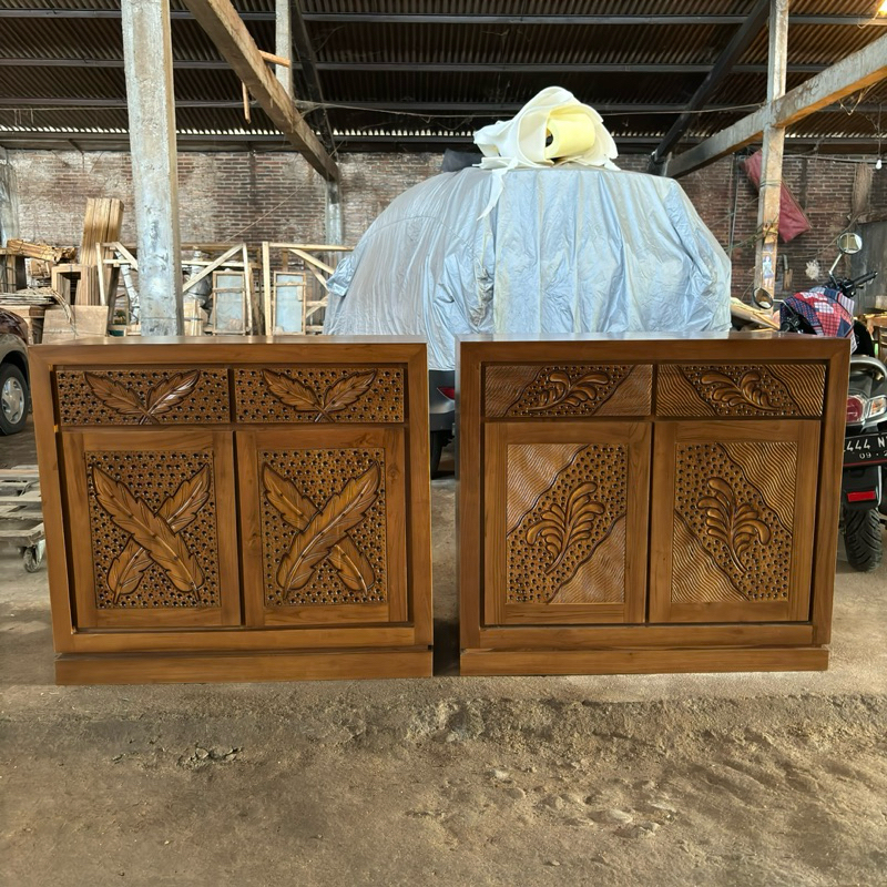 bufet minimalis jati bufet pendek jati bufet pendek ukiran bufet kayu jati