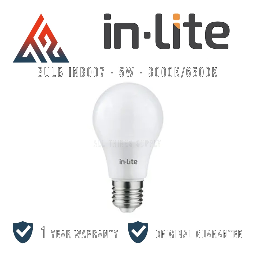 Inlite INB007 LED Bulb Lampu Bohlam Satuan 5W Putih / Kuning - In-Lite 5 W 5Watt 5 Watt