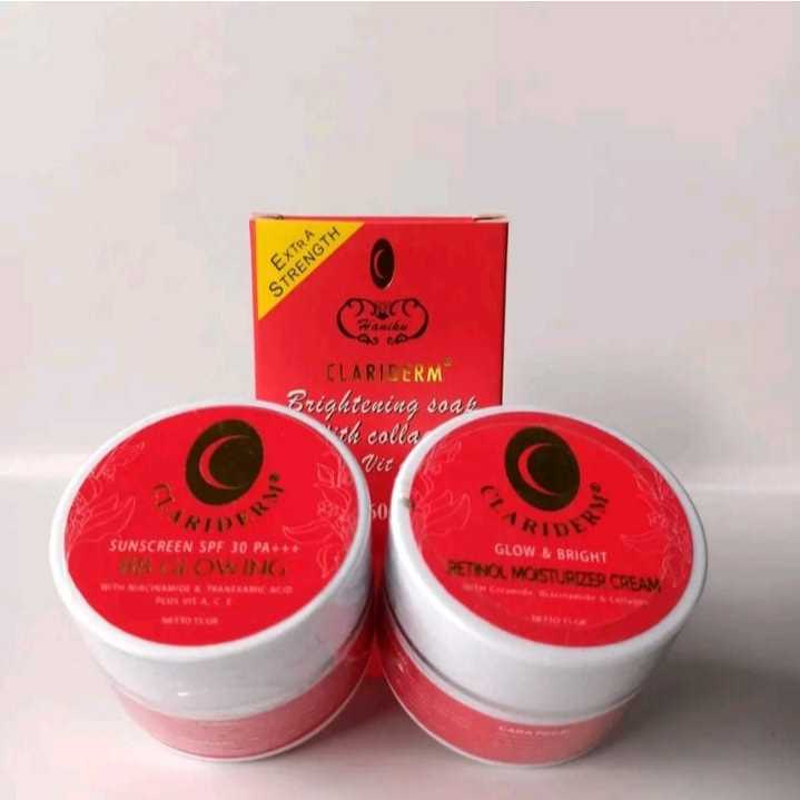 Paket Clariderm 3In1 Sabun Batang - Moisturizer - Sunscreen Spf 30++