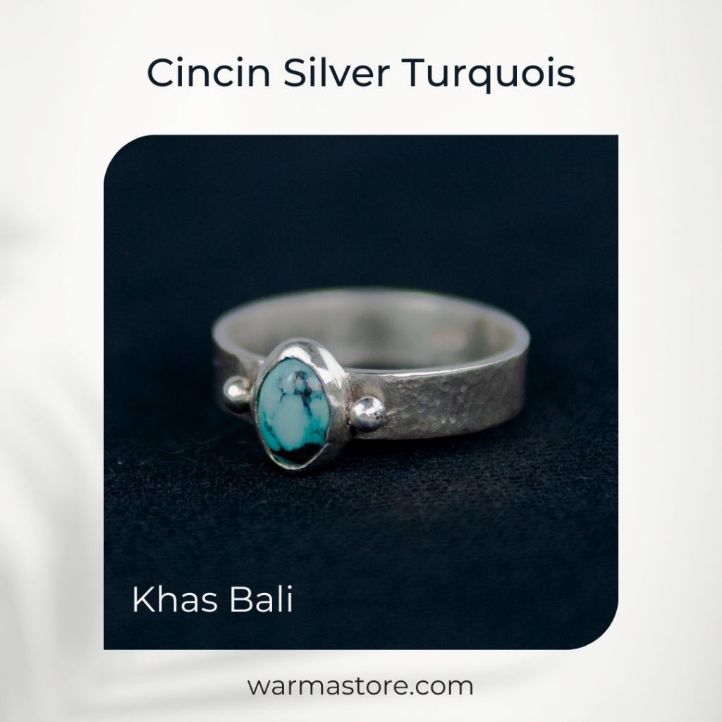 WARMA & ArtTaksu Cincin Perak Batu Alam Turquoise Stone | Khas Bali