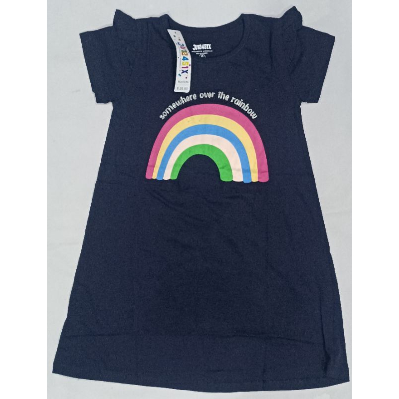 Dress rainbow anak perempuan jurasix usia 4-10th