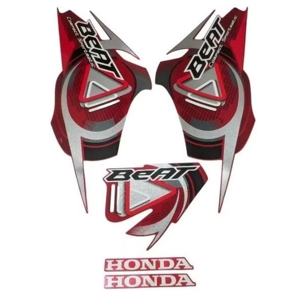striping sticker stiker honda beat merah karbu Tahun 2009 2010 original