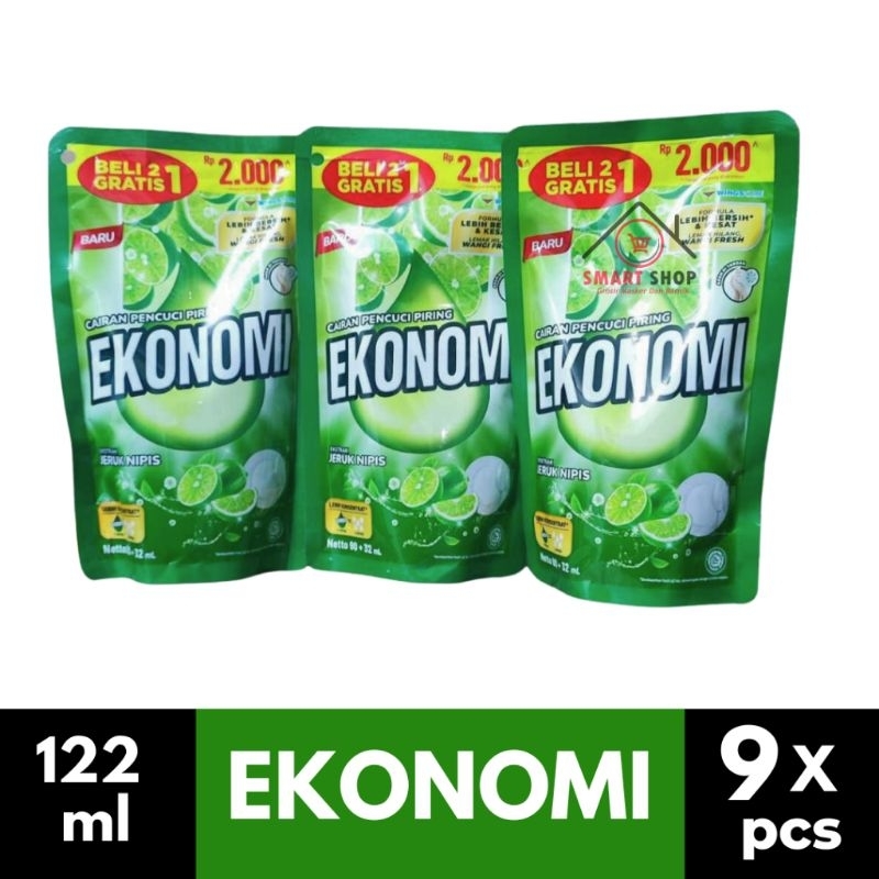 PROMO GROSIR 9 PCS Ekonomi Cair 2000 Sabun Cuci Piring Jeruk Nipis 90+32ml