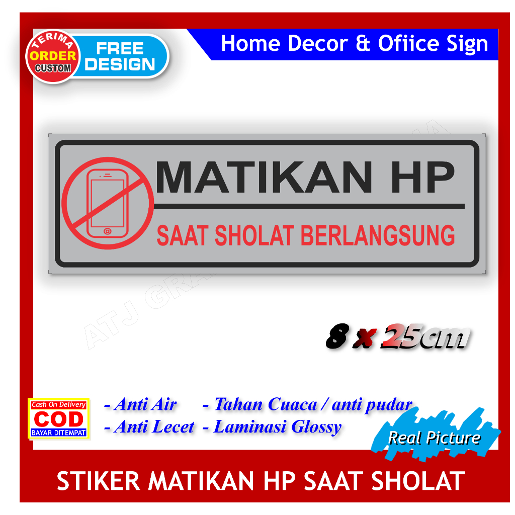 

Stiker matikan HP saat sholat berlangsung anti berisik sticker masjid musholla peringatan kenyamanan