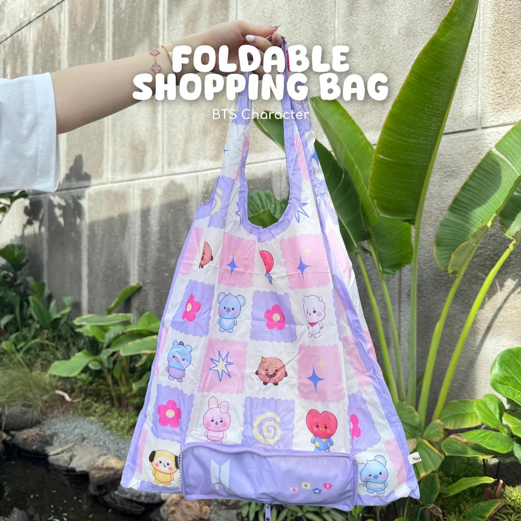 NOTTE - Tas Belanja Lipat Karakter Kpop Seventeen NCT BTS BT21s Kpop / Shopping Bag Lipat Wanita Wat