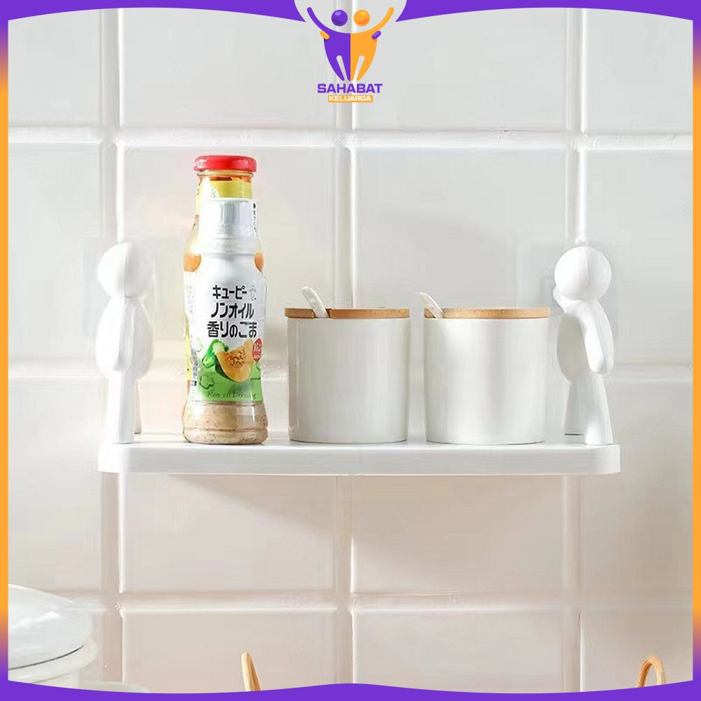 Rak Dapur Tempel Susun Minimalis Ambalan Dinding / Rak Gantung Hiasan Dinding Tanpa Paku Sahabat Kel