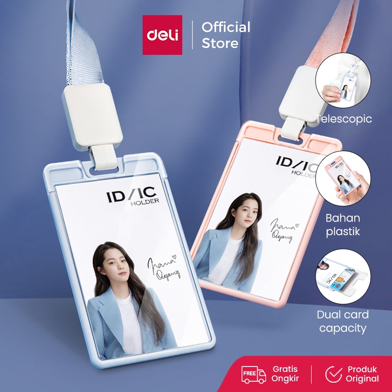 

Deli ID/IC Card Nametag Vertikal Pink/Biru Tali Penggantung Teleskopis 64803