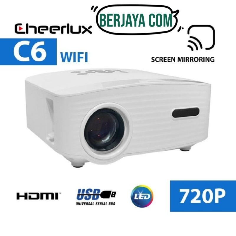 Projector Cheerlux C6 Wifi - Proyektor cherlux Harga murah mini