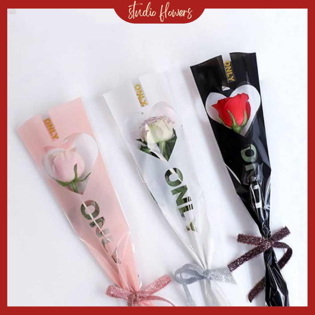 

Plastik Buket Bunga Single Flower Wrapping Plastic Single Rose Pembungkus Bunga Satuan SF17