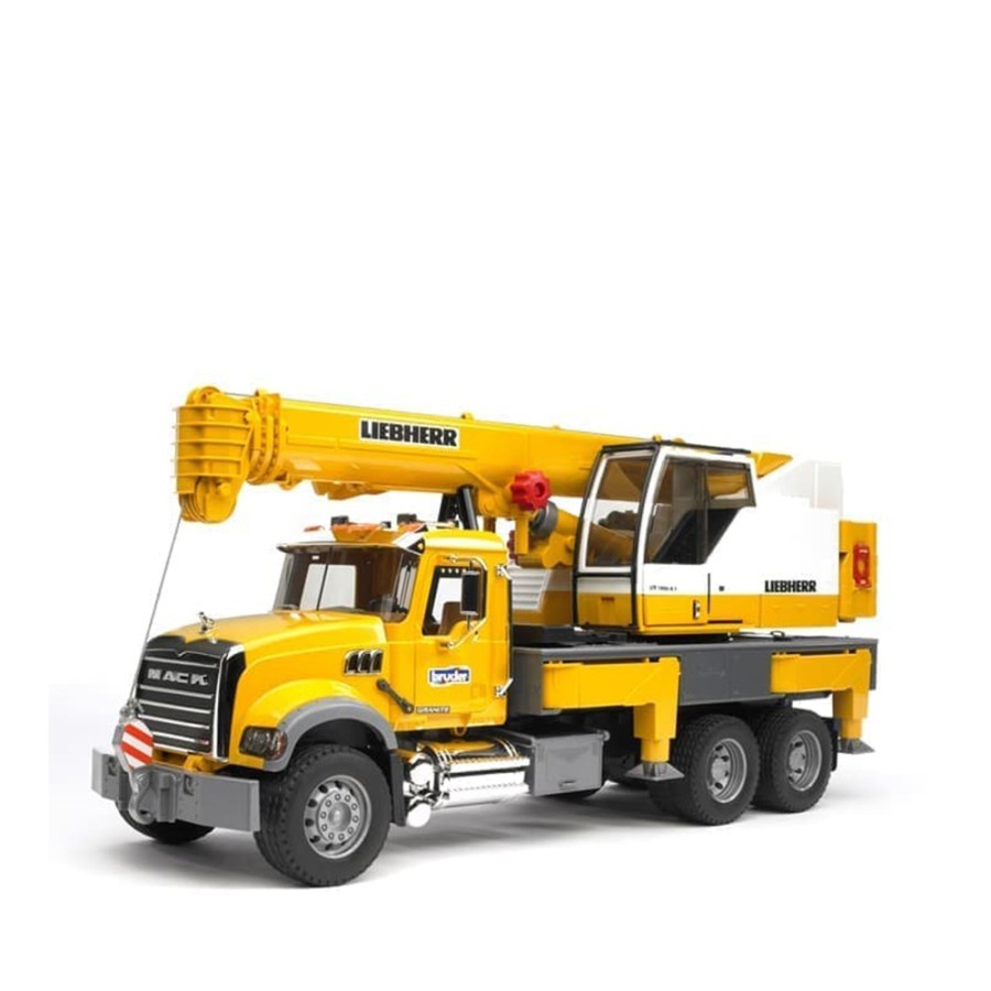 Bruder 2818 MACK Granite Low loader and JCB 4CX - Mainan Miniatur Truk Konstruksi Alat Berat