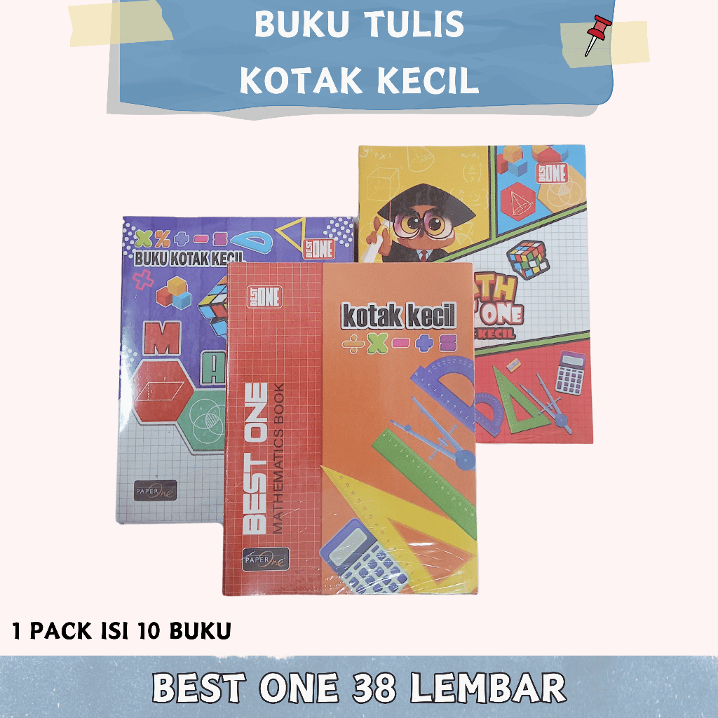 

Buku Tulis Kotak Kecil BEST ONE 38 Lembar 1 Pack Isi 10 Pcs Buku/Buku Strimin/Buku Matematika