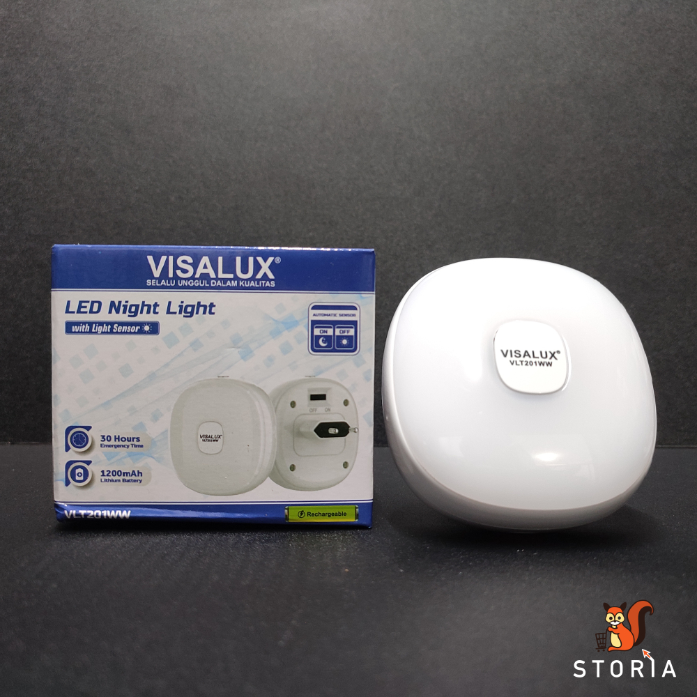 VISALUX Lampu Tidur LED Emergency Dengan Sensor Cahaya Otomatis On/Off