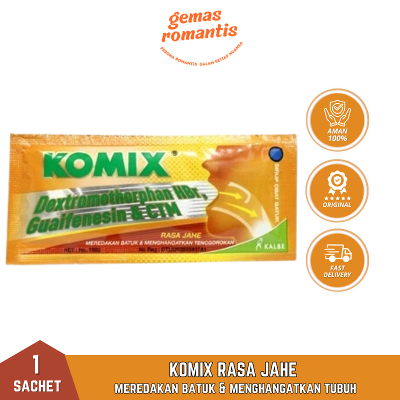 

Komix Jahe 1 Sachet 7 ml - Meredakan Batuk dan Menghangatkan