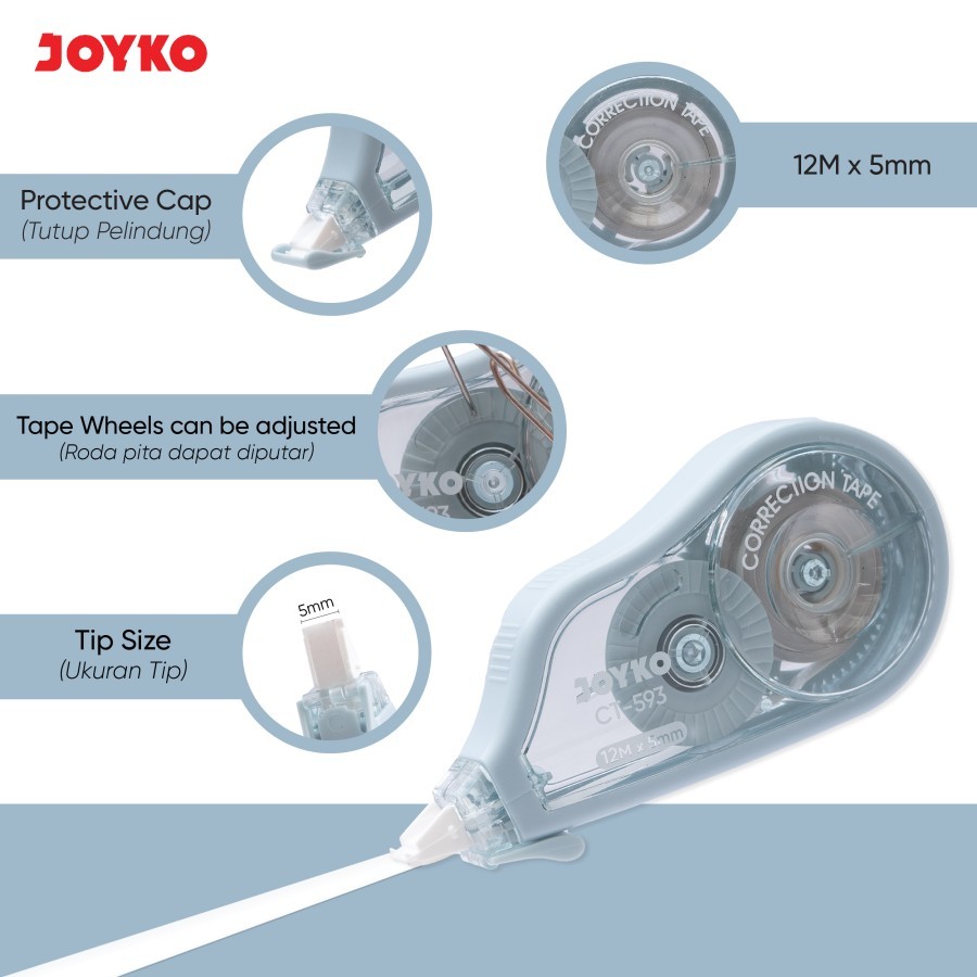 

Pita Koreksi Correction Tape Joyko CT-593 Morandi