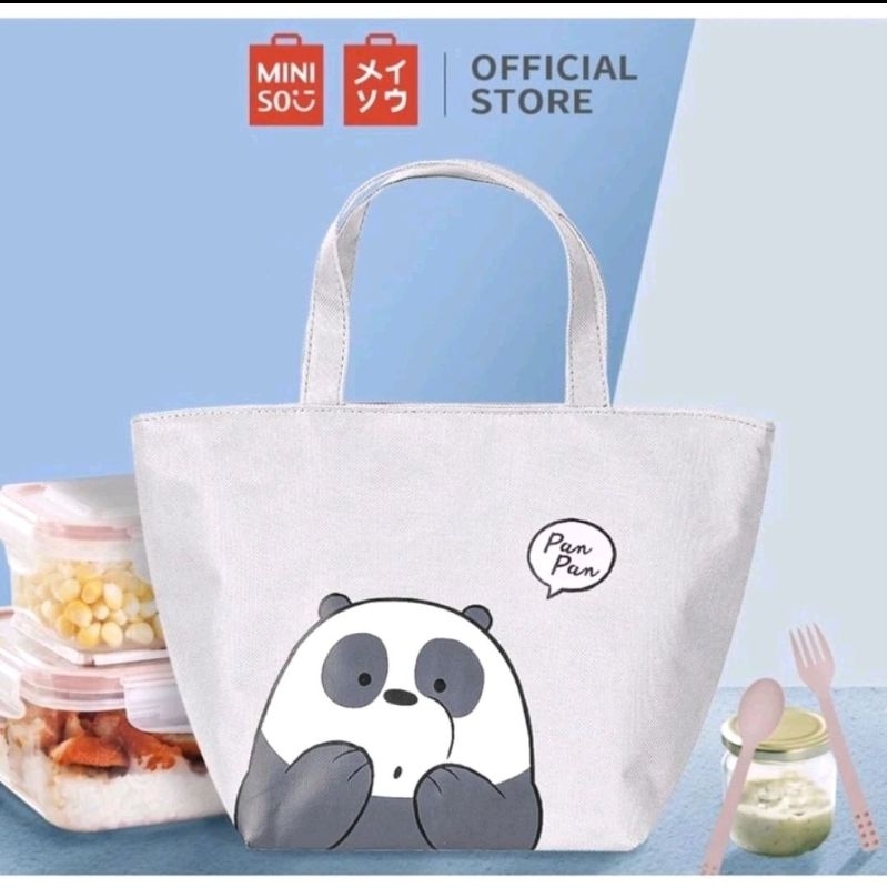 MINISO WE BARE BEARS LUNCH BAG BENTO BAG TAS BEKAL WBB