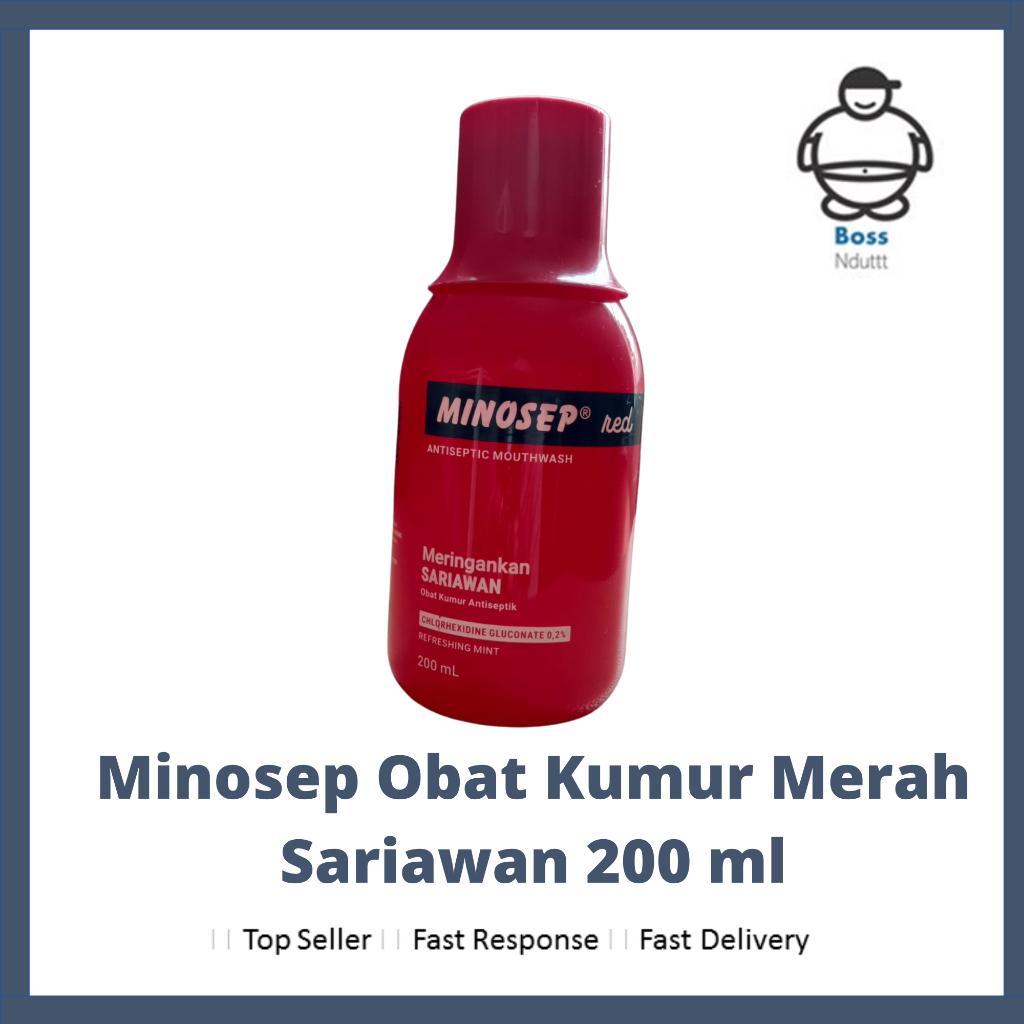 Minosep Merah, Hijau Obat Kumur Sariawan 200 ml & 60 ml