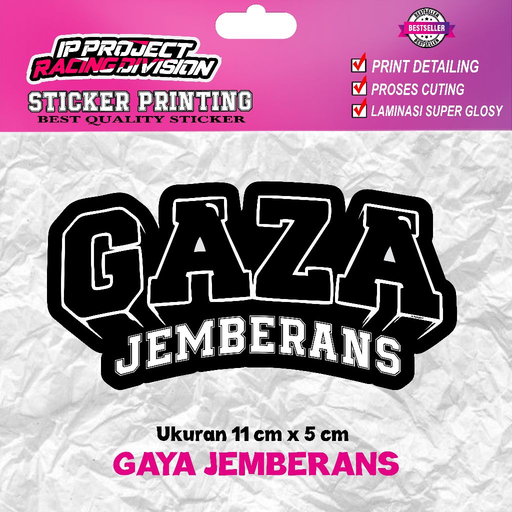 

STICKER STIKER PRINTING LOGO GAZA JEMBERANS DESAIN VIRAL FYP AESTHETIC IP PROJECT