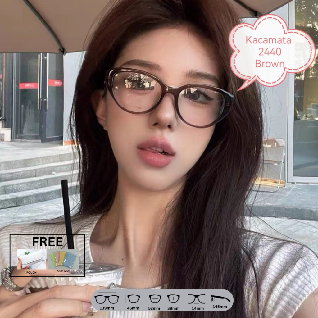 Bebilenka Kacamata kode 2440 Kacamata Korea Kotak Kacamata Gaya, Kacamata Kotak Bluecromic Anti Radi