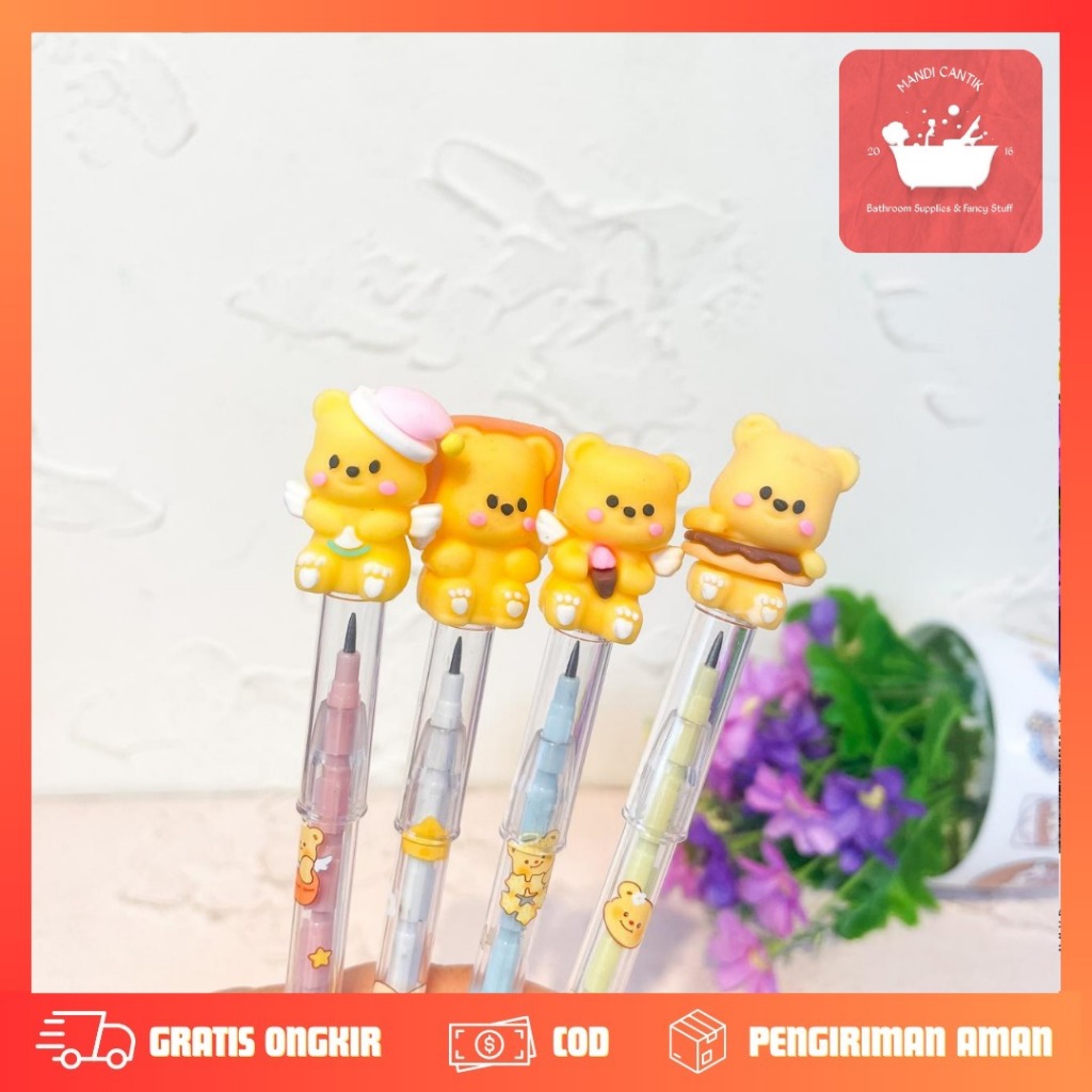 

Pensil susun Butter Bear MN-1781 / Pensil Bensia Butter bear thailand / Pencil Butter bear cream bear lucu / Pensil susun beruang kuning lucu / alat tulis sekolah lucu beruang