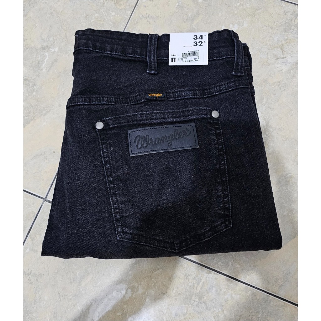Longpants Wrangler Black wash denim original 100%