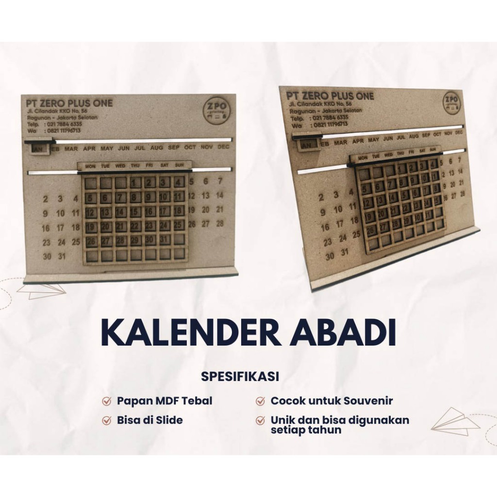 

Kalender Abadi (kalender Meja sepanjang masa) Bisa Custom Logo